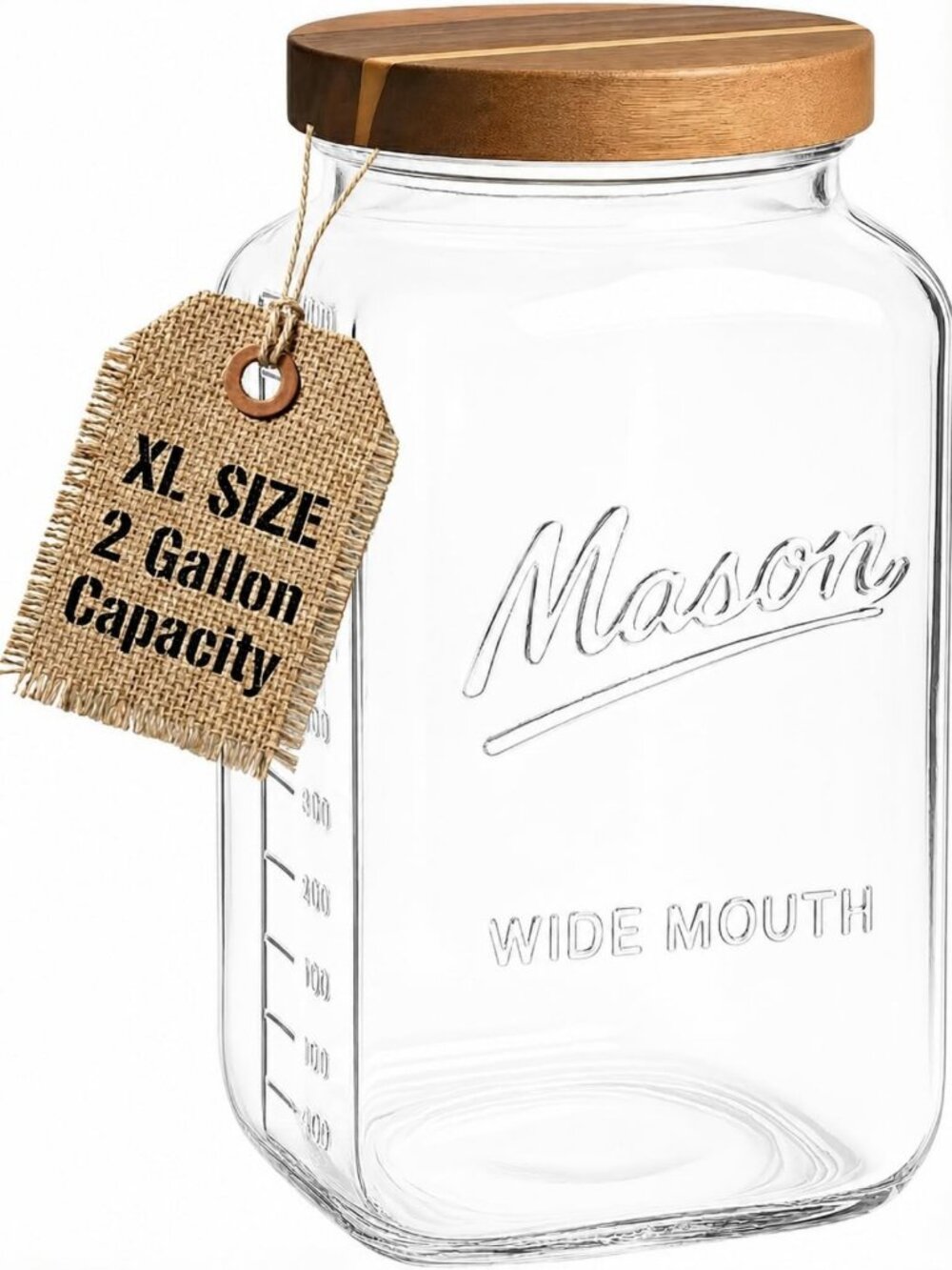 2 Gallon Glass Mason Jar with Airtight Lid – Wide Mouth Storage for Pantry